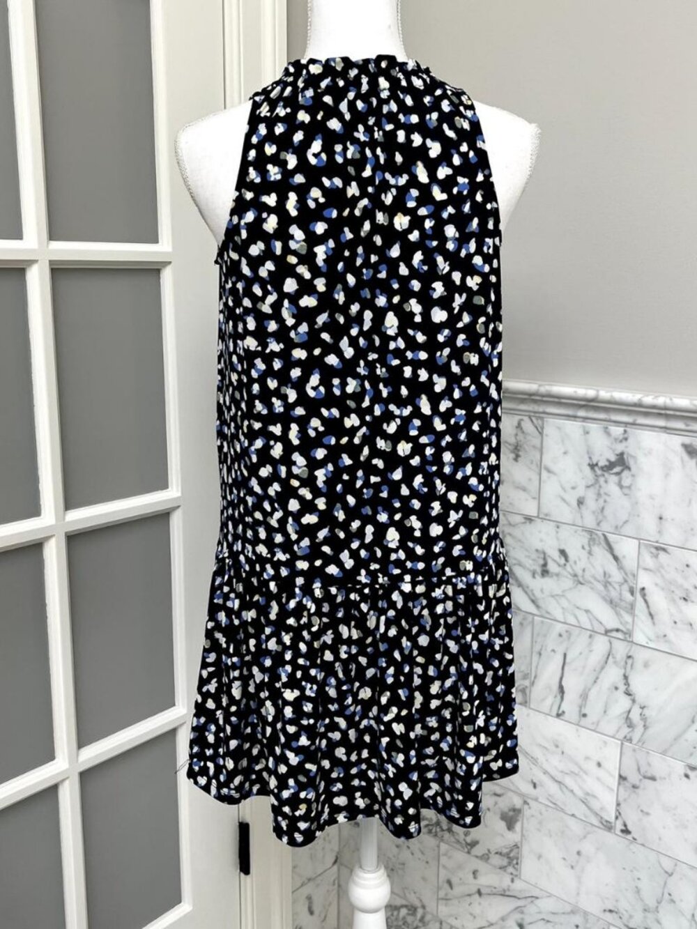 Blue Leopard Print Knit